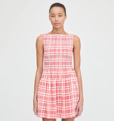 Couturebud The Cosima Mini Nap Dress - Cherry Watercolor Gingham