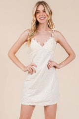 GeeGee Lace Detail Adjustable Strap Mini Cami Dress