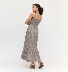 Couturebud The Anjuli Nap Dress - Chocolate Circular Lattice