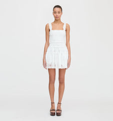 CouturebudThe Azalea Mini Nap Dress - White Trellis Broderie