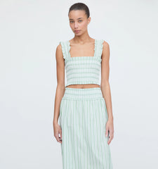 CouturebudThe Delphine Nap Skirt - Apple Green Stripe
