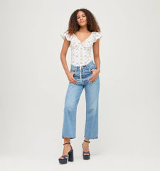Couturebud The Zuri Top - Butterfly Trellis Cotton Poplin