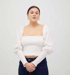 Couturebud The Grace Nap Top - White Cotton
