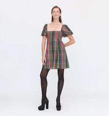 Couturebud The Matilda Mini Dress - Tartan Lamé