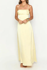 Blaise Yellow Satin Maxi Dress