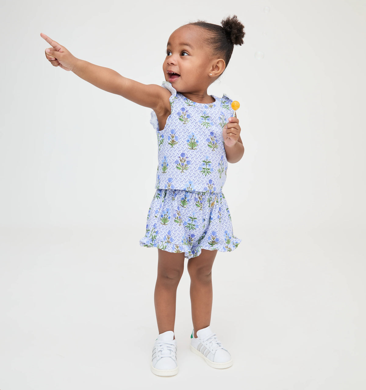 Couturebud The Baby Lala Short Set - Blue Block Print