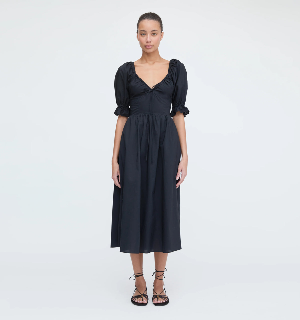 Couturebud The Ophelia Dress - Black Cotton Voile