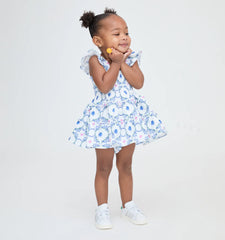 Couturebud The Baby Ellie Nap Dress - White Cisco Trellis