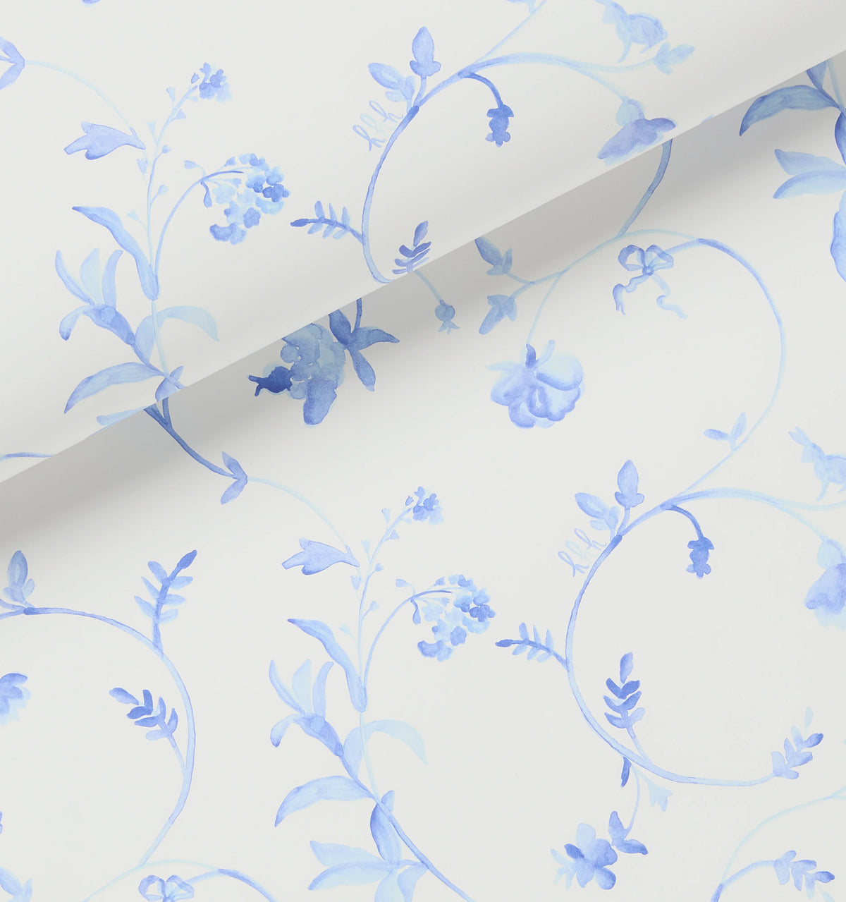 Couturebud Clay Coated Wallpaper - Blue Botanical