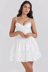 Nerissa White Jacquard Corset Mini Dress