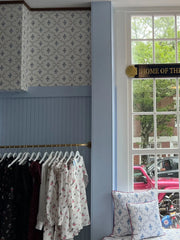 Couturebud Paperweave Wallpaper - Blue Trellis