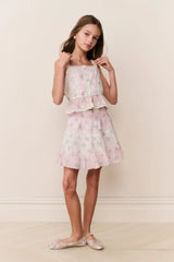 Tween Jessamine Mixed Print Top