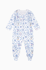 Couturebud x Roller Rabbit Infant Starry Nights Lattice Zipper Footie