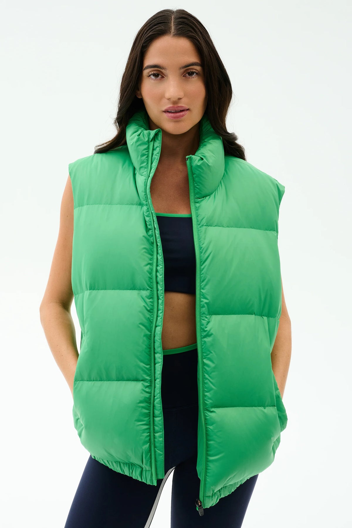 Summit Nylon Puffer Vest - Grass