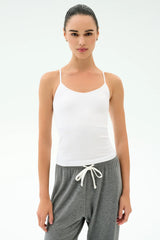 Loren Seamless Waist Length Tank - White