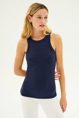 Kiki Rib Tank Full Length - Indigo