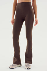 Raquel High Waist Flared Legging - Dark Chocolate
