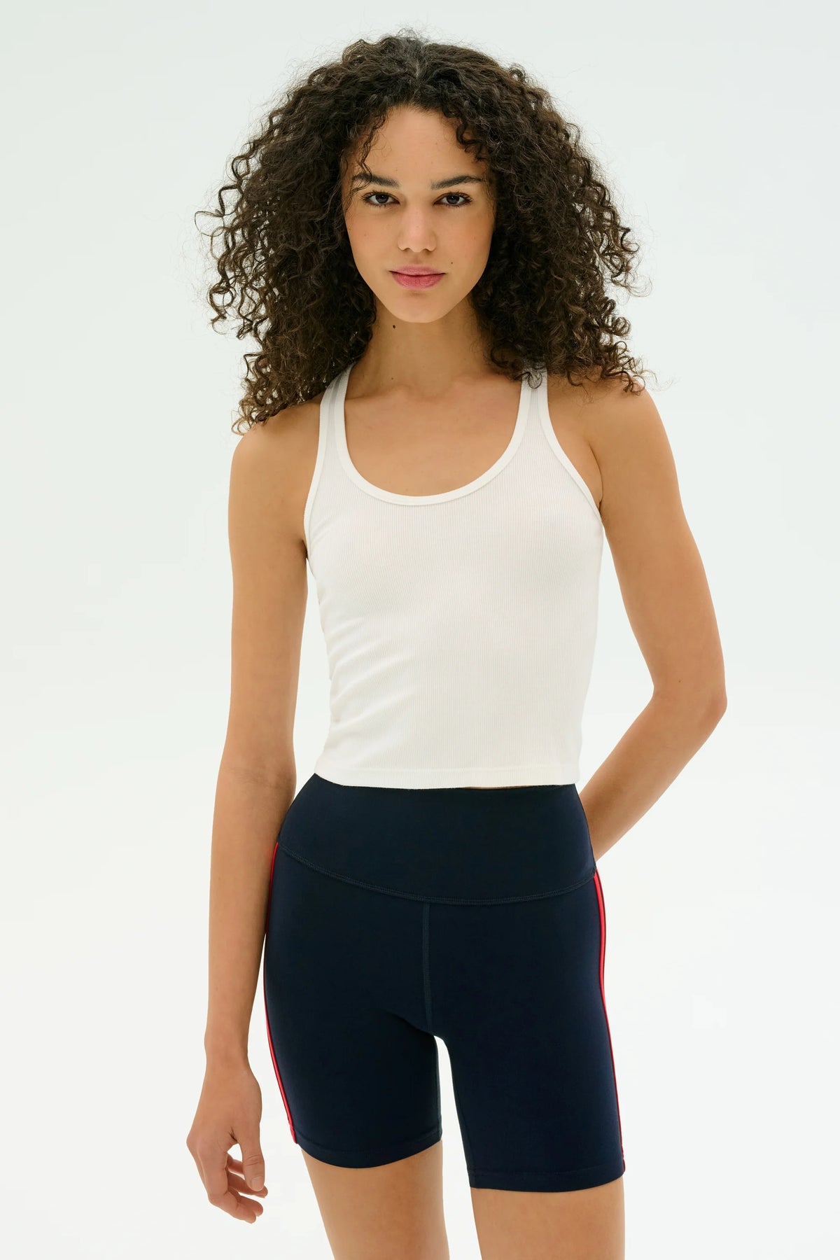 Ashby Rib Crop - White