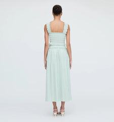 CouturebudThe Delphine Nap Skirt - Apple Green Stripe