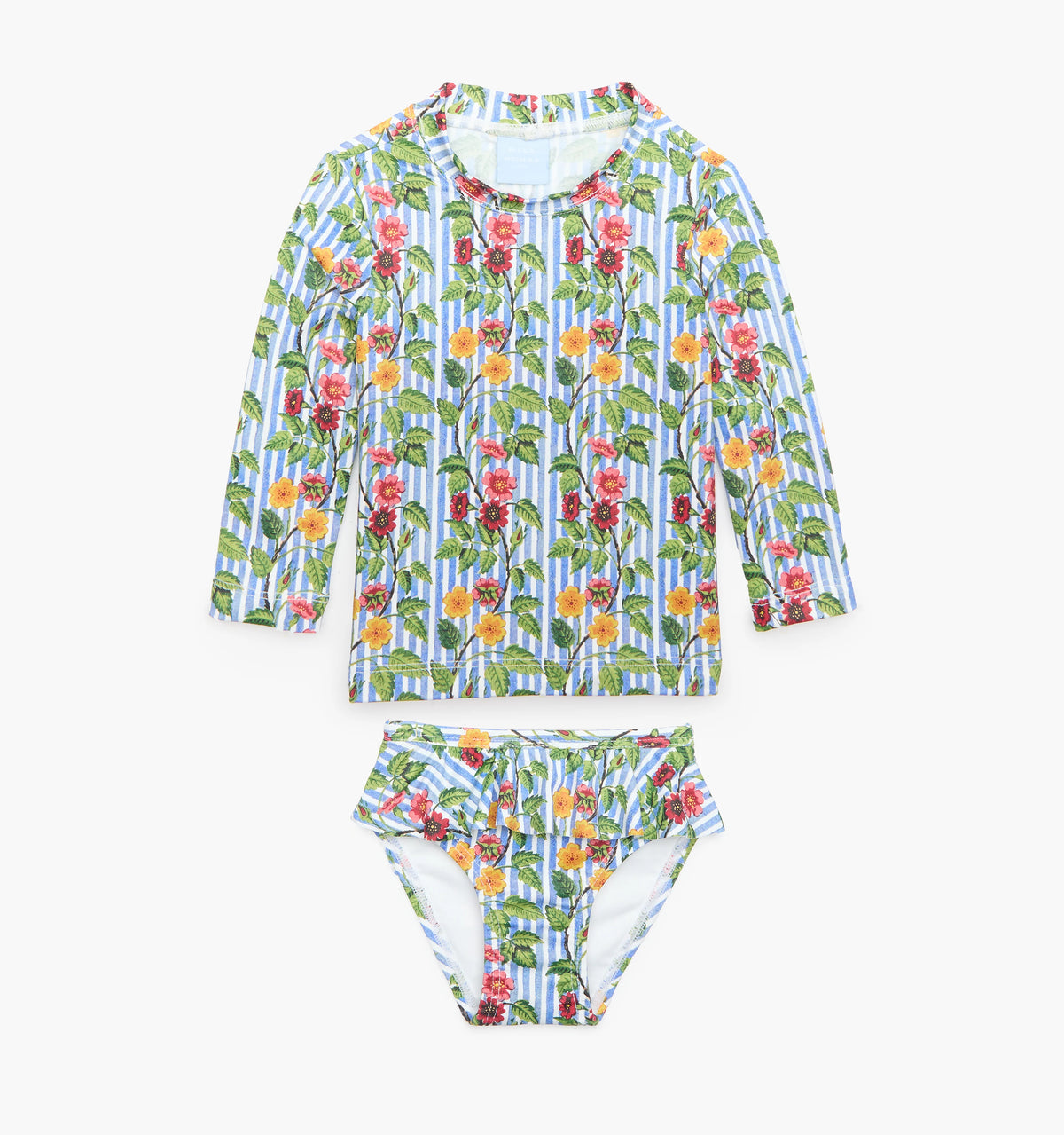 Couturebud The Tiny Ariel Rashguard Set - Geranium Stripe