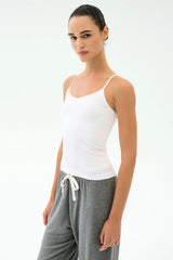 Loren Seamless Waist Length Tank - White