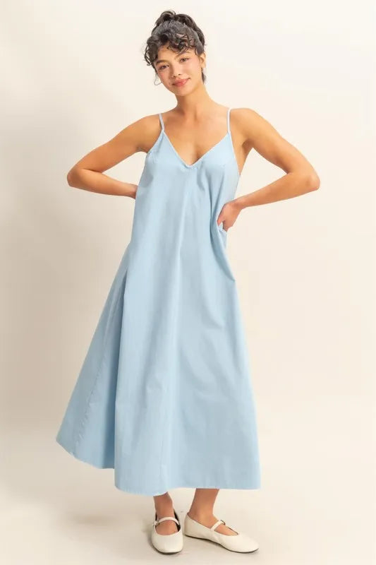 HYFVE Dyed V-Neck Loose Dress