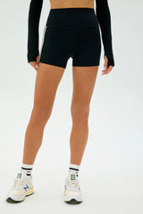 Ella Airweight High Waist Short 3.5" - Black/Arugula