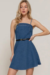 Belted Cami A-line Mini Dress