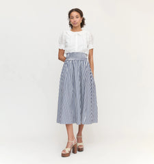 Couturebud The Delphine Nap Skirt - Navy Stripe