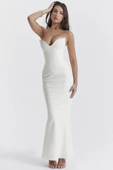 Tamara Ivory Strapless Corset Dress