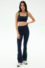 Raquel High Waist Flared Legging - Indigo/Grass