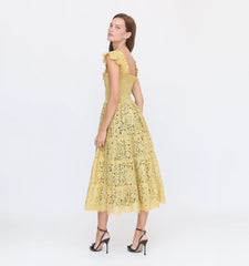 Couturebud The Lace Ellie Nap Dress - Gold Lace