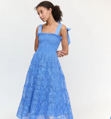 Couturebud The Ribbon Ellie Nap Dress - Sky Blue Lace