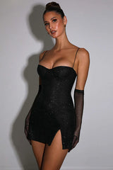 Georgia Shiny Dress With Gloves