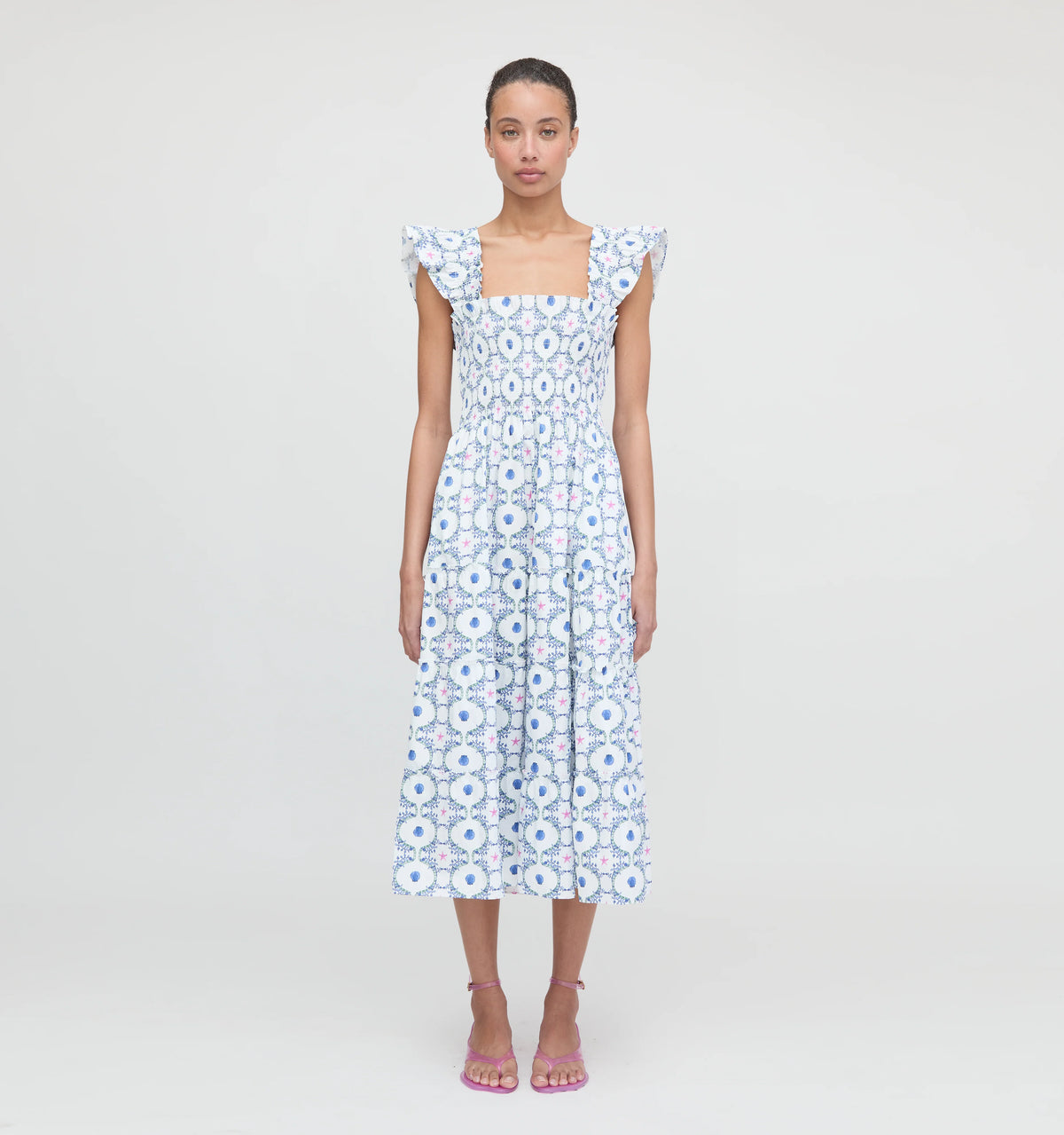CouturebudThe Ellie Nap Dress - White Cisco Trellis