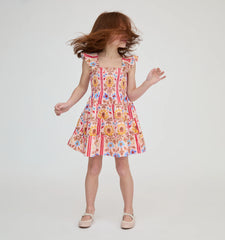 Couturebud The Tiny Ellie Nap Dress - Pink Floral Block Stripe