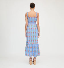 CouturebudThe Anjuli Nap Dress - Blue Floral Block Stripe