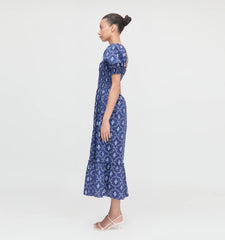 Couturebud The Louisa Nap Dress - Navy Trellis