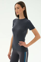Louise Rib Short Sleeve - Graphite