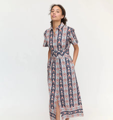 Couturebud The Carolina Shirt Dress - Navy Emma Stripe