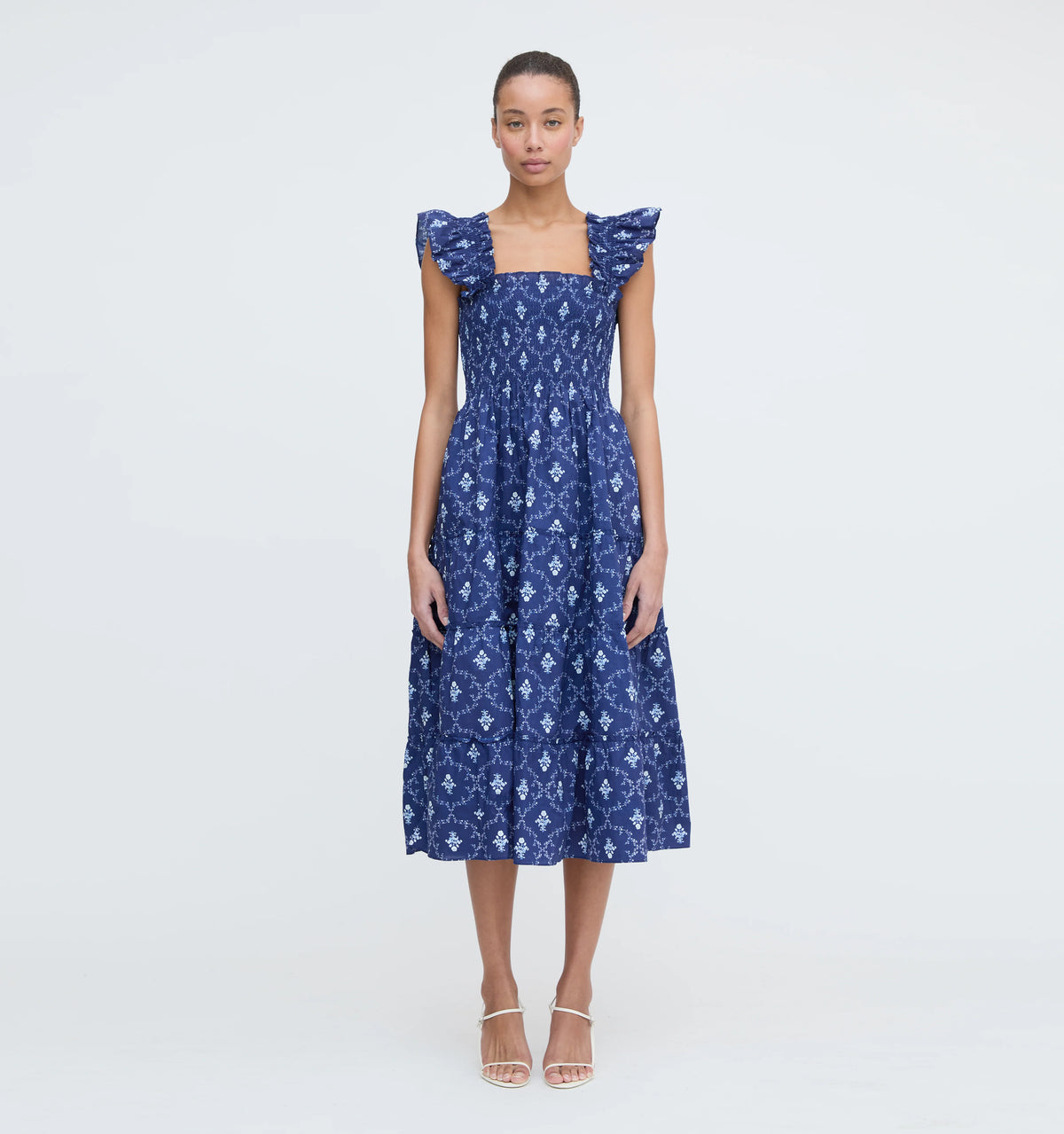 Couturebud The Ellie Nap Dress - Navy Trellis