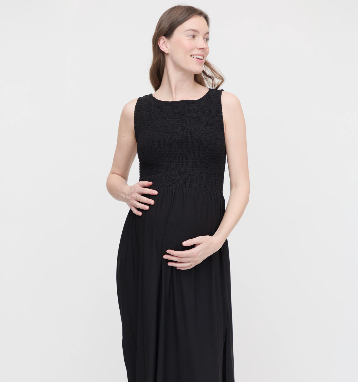 Couturebud The Maternity Cosima Nap Dress - Black Jersey