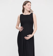 Couturebud The Maternity Cosima Nap Dress - Black Jersey