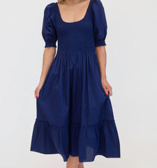 Couturebud The Louisa Nap Dress - Navy Cotton