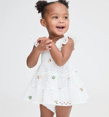 Couturebud The Baby Ellie Nap Dress - White Daisy Eyelet
