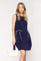 Umgee Round Neck Sleeveless Tank Dress with Pockets