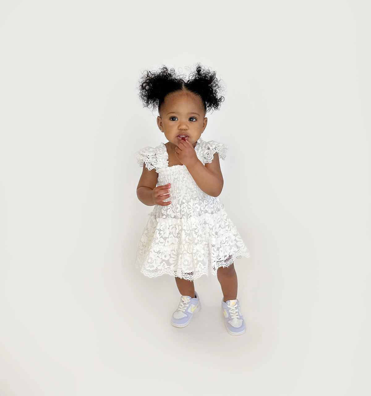 Couturebud The Baby Lace Ellie Nap Dress - White Lace