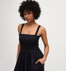 Couturebud The Anjuli Nap Dress - Black Cotton