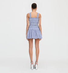 CouturebudThe Azalea Mini Nap Dress - Navy Gingham
