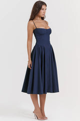 Samaria French Navy Corset Sundress